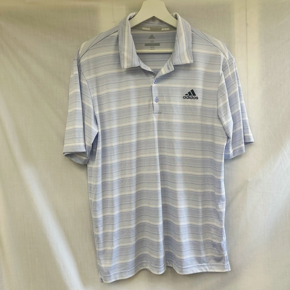 Adidas Men's Golf Polo Shirt‎ Gradient Stripe Purple Size Medium Lightweight